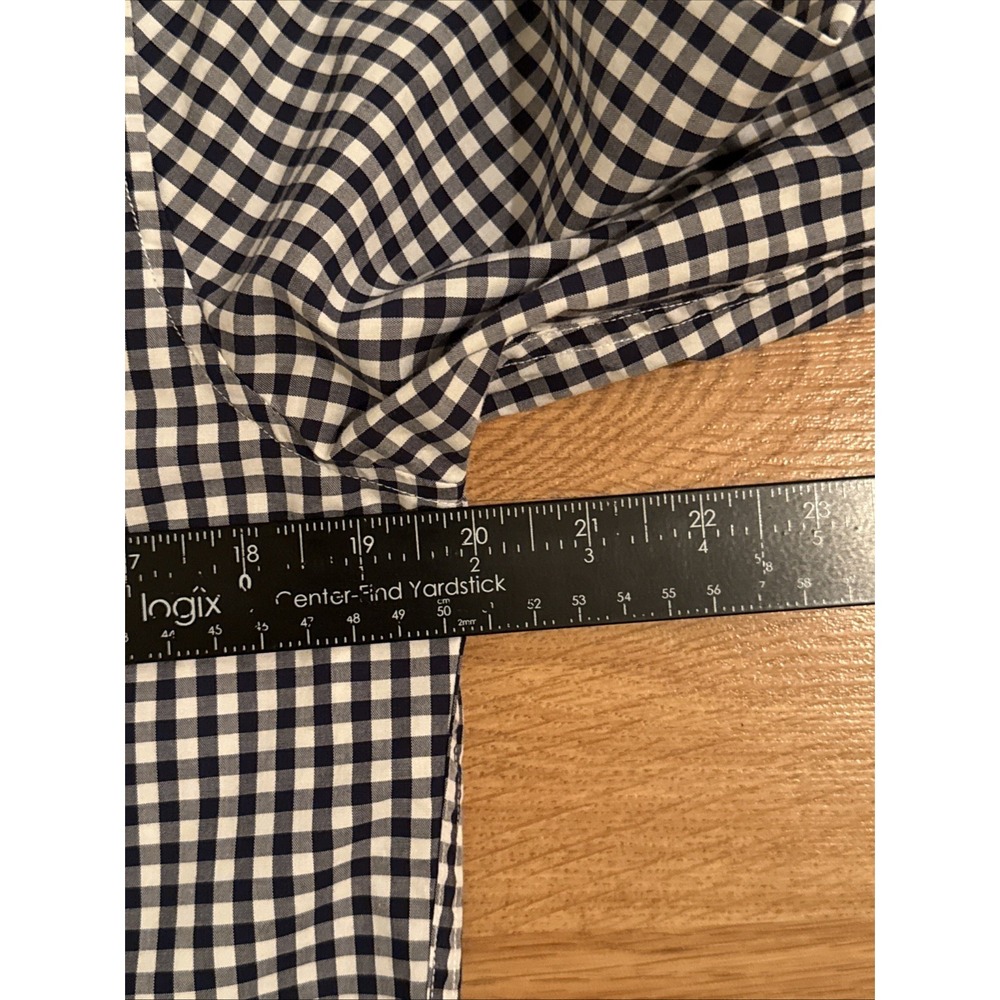Abercrombie & Fitch Shirt Mens Small Blue/White Gingham Plaid Long Sleeve Preppy - Picture 3 of 8
